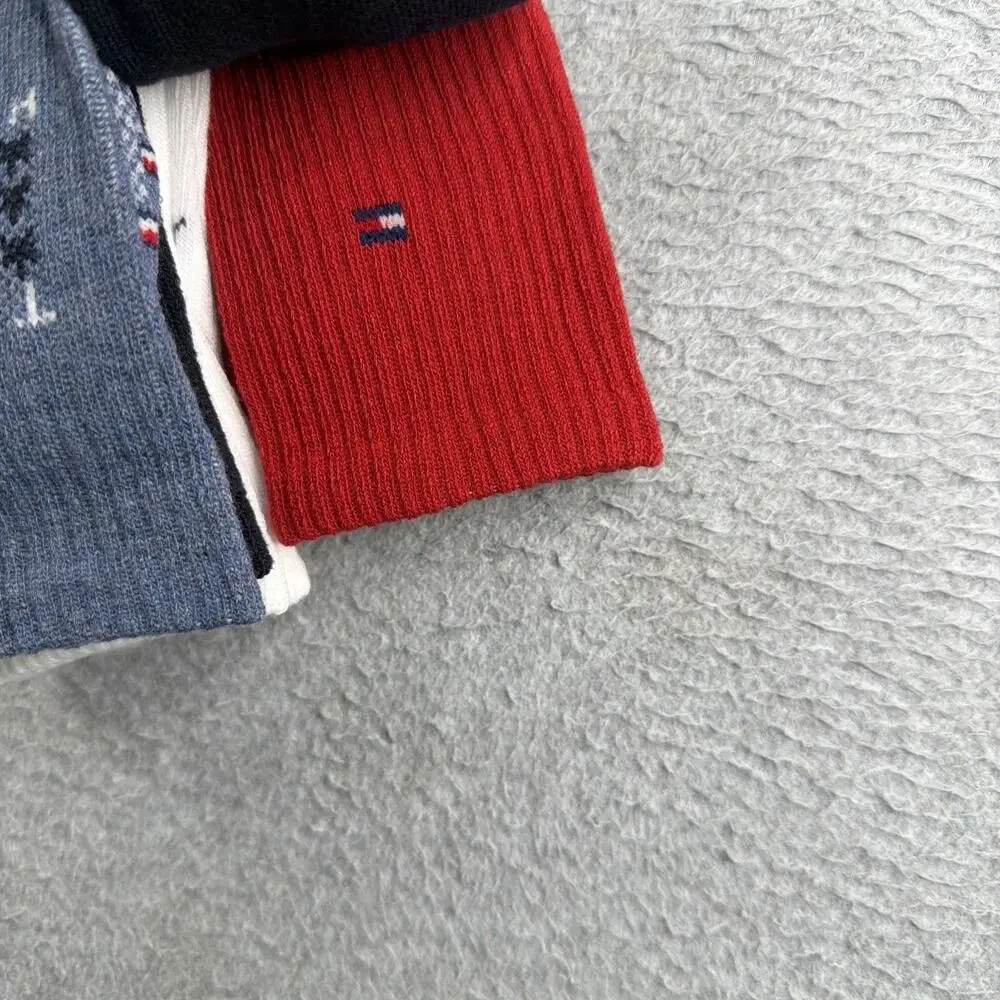 Tommy Hilfiger USA Flag Cushion Crew Socks Mens One Size Assorted 5 Pair NEW